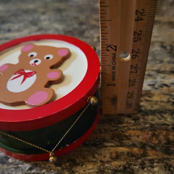 Vintage Bear Toy Drum Christmas Ornament - Picture 5 of 6